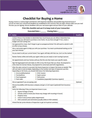 checklist for buyers